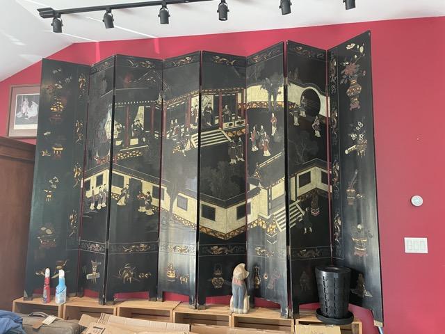 HC-001 — Shanghai Eight-Panel Carved Lacquer Screen