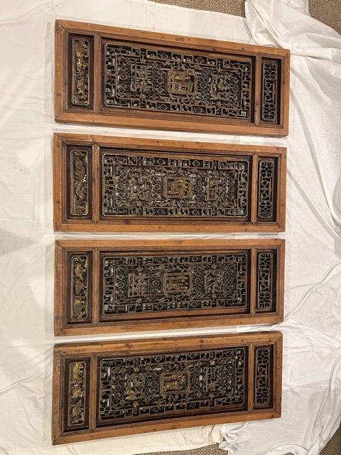 HC-002 — Chinese Architectural Carved Shutters, Set of Four