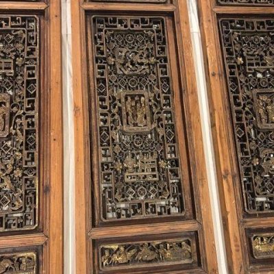 HC-002 — Chinese Architectural Carved Shutters, Set of Four (view 7)
