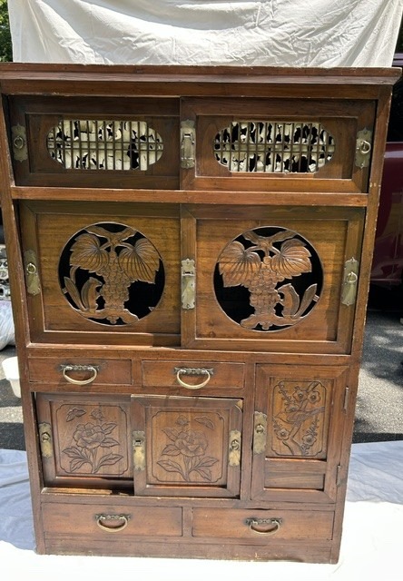 HC-003 — Chinese Crane-Motif Cabinet