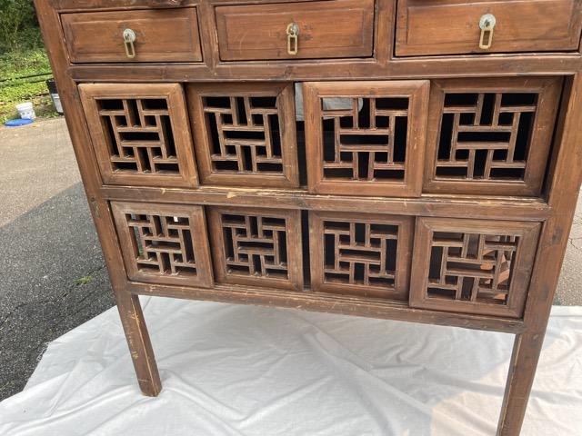 HC-005 — Chinese Lattice Door Cabinet