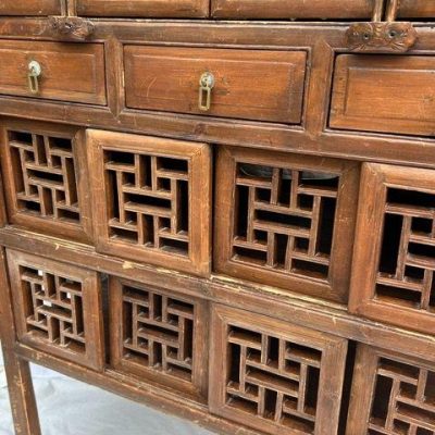 HC-005 — Chinese Lattice Door Cabinet (view 5)