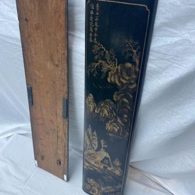 HC-008 — Pair of Painted Chinese Landscape & Calligraphy Panels (view 4)