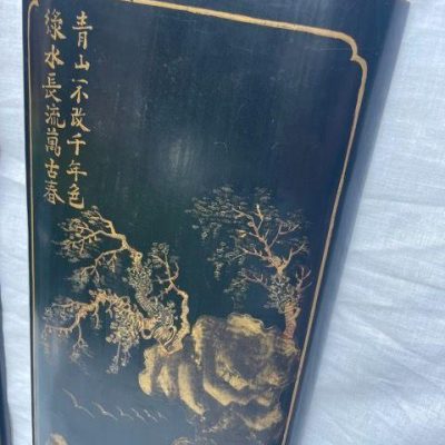 HC-008 — Pair of Painted Chinese Landscape & Calligraphy Panels (view 6)