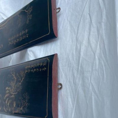HC-008 — Pair of Painted Chinese Landscape & Calligraphy Panels (view 10)