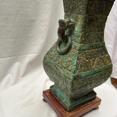 HC-015 — Chinese Bronze-Style Sister Lamps (view 3)