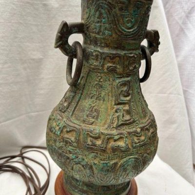 HC-015 — Chinese Bronze-Style Sister Lamps (view 5)