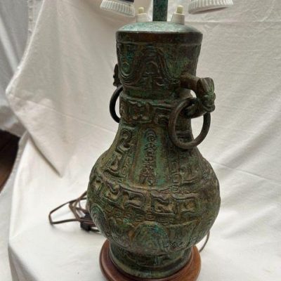 HC-015 — Chinese Bronze-Style Sister Lamps (view 6)