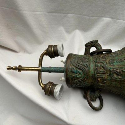 HC-015 — Chinese Bronze-Style Sister Lamps (view 10)
