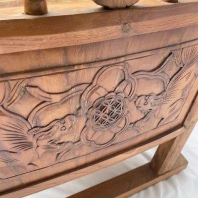 HC-016 — Chinese Wooden Cradle (view 2)
