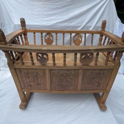 HC-016 — Chinese Wooden Cradle (view 3)