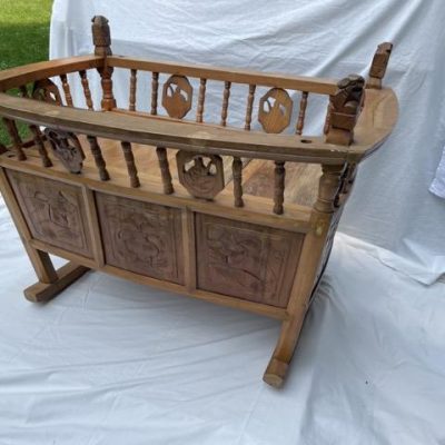HC-016 — Chinese Wooden Cradle (view 6)