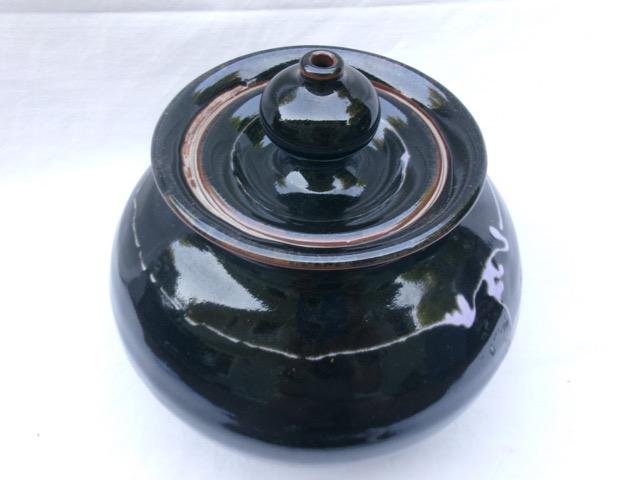 HC-020 — Brown-Glazed Lidded Ceramic Vessel