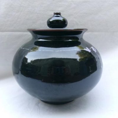 HC-020 — Brown-Glazed Lidded Ceramic Vessel (view 4)