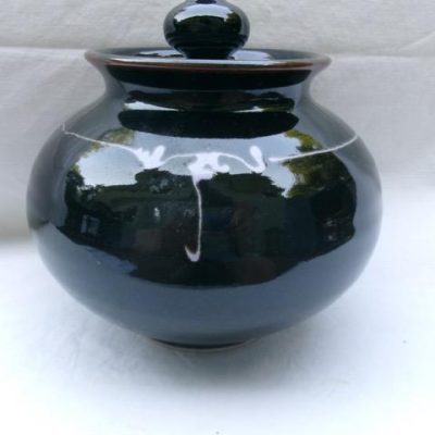 HC-020 — Brown-Glazed Lidded Ceramic Vessel (view 9)