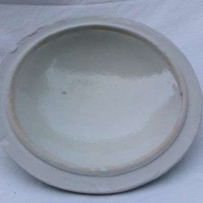 HC-030 — Chinese White Ceramic Covered Bowl with Blue Decoration (view 4)
